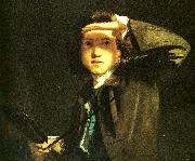 Sir Joshua Reynolds self-portrait shading the eyes china oil painting artist